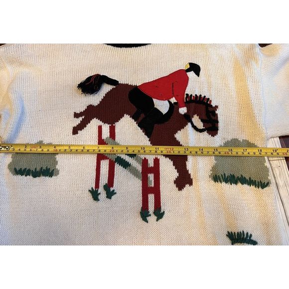 COPY - That’s Me! Womens Sweater Size M Horses Equestrian 3D Yarn Tail - Picture 4 of 8